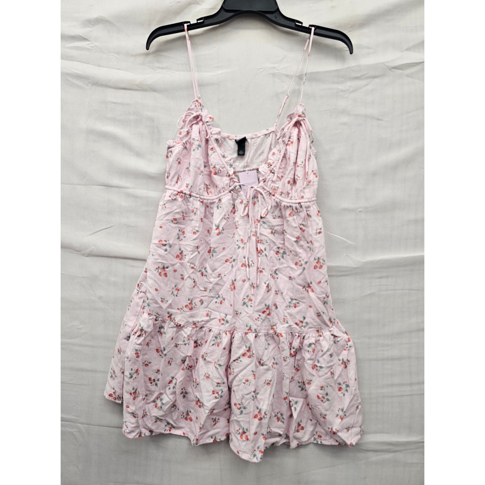 Wild Fable Womens Floral Mini Dress Pink Linen Blend Casual Size Small